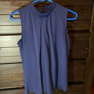 FeiTong Large navy blue  blouse with 3 button back neck closure
